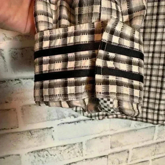 Robert Graham Shirt Mens Large Button Down Black‎ White Flip Cuff Long Sleeve - Picture 8 of 12